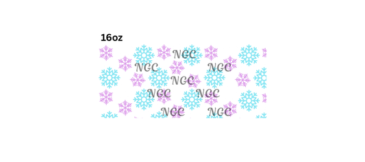 16oz purple blue snowflakes
