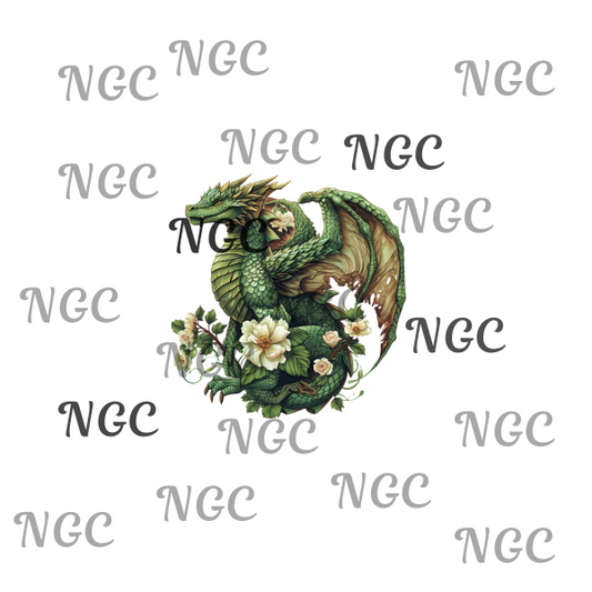 single decal green dragon