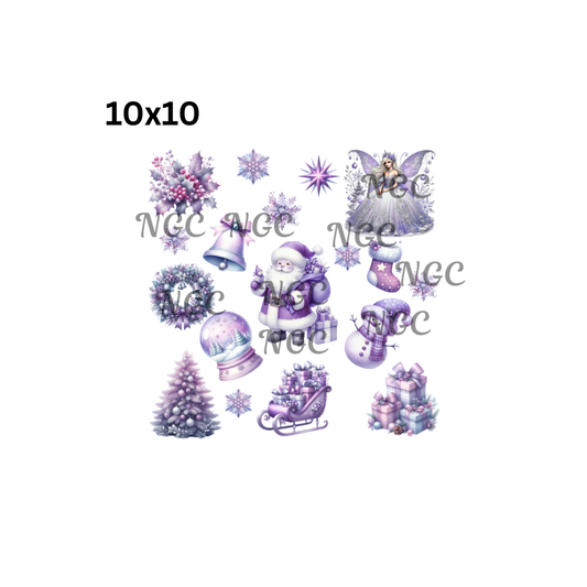 10x10 purple christmas elements