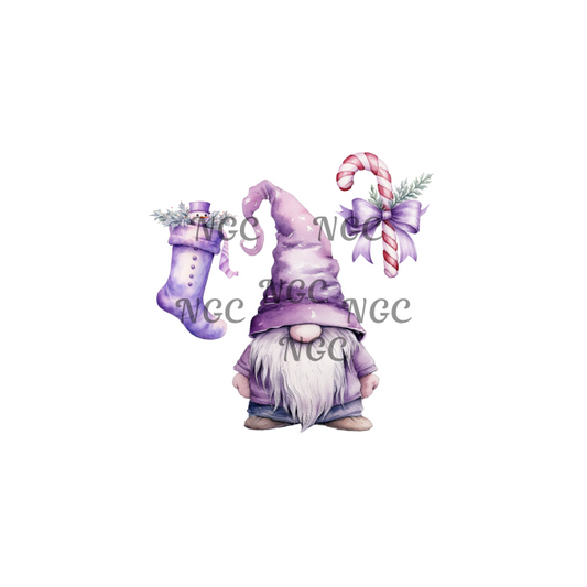 decal purple christmas gnome