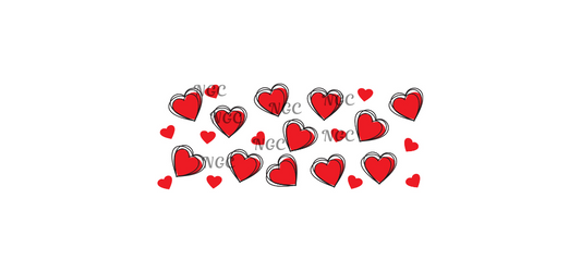 16 oz wrap red hearts