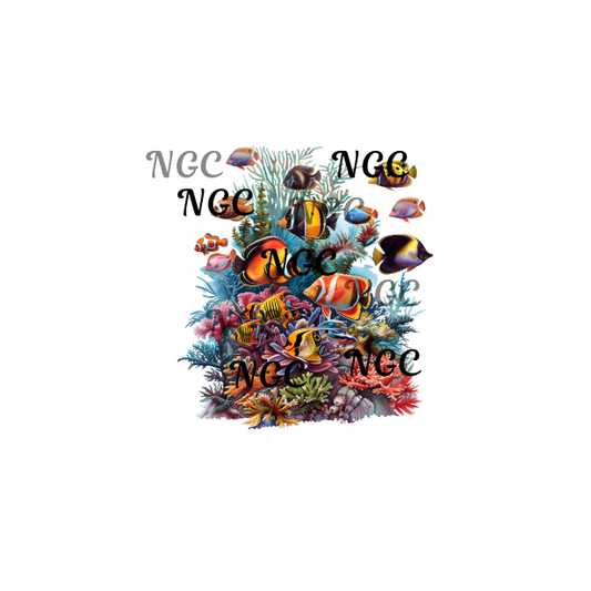 single decal  sea life & fish