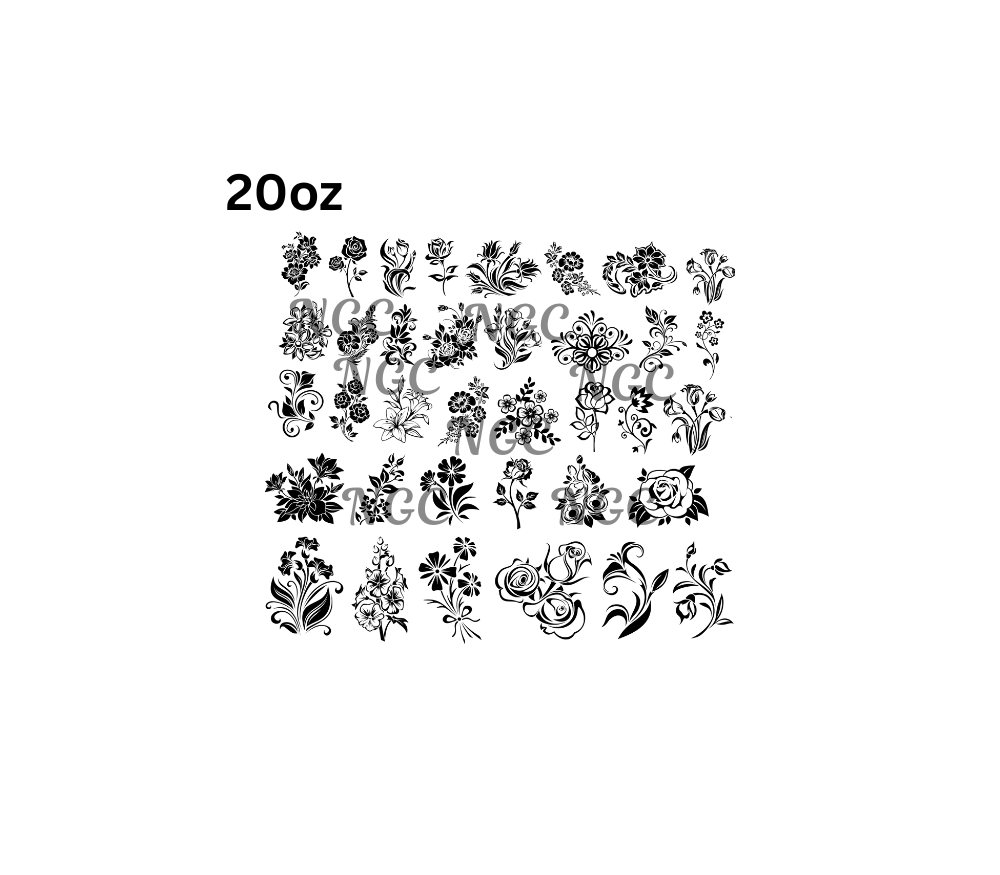 20oz flower outline elements