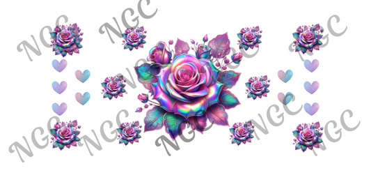 16oz wrap chrome roses
