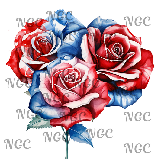 single decal patriotic roses