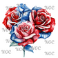 single decal patriotic roses
