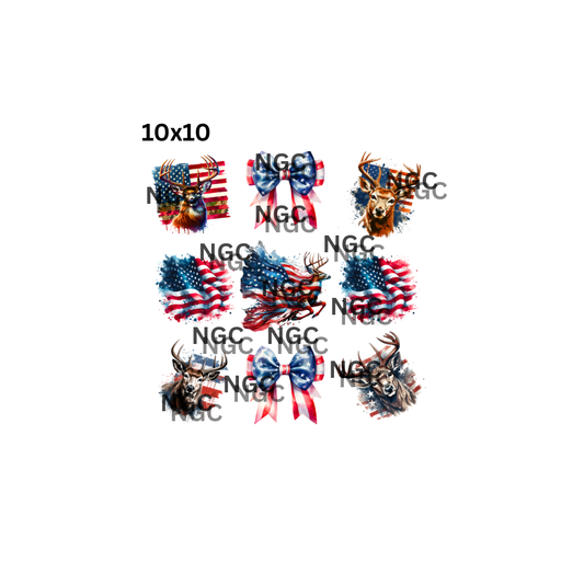 10x10 deer flags bows