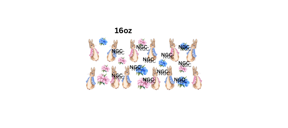 16oz peter rabbit bunnies flowers