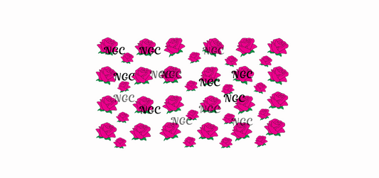 16 oz wrap dark pink roses