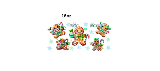 16oz gingerbread man with snowflakes