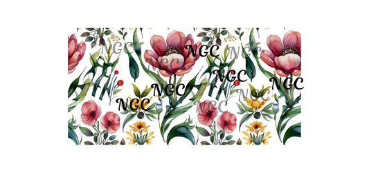 16 oz wrap watercolor red wildflower