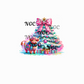 single decal christmas tree & cow