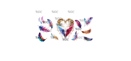 16oz wrap heart feathers