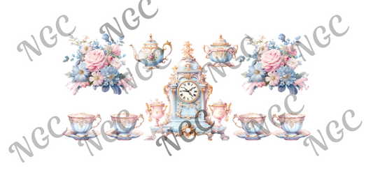 16oz wrap blue pink tea cups