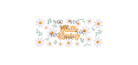 16oz hello spring with daisies