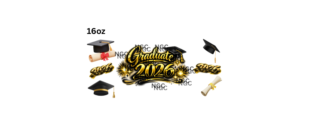 16oz black and gold graduate 2026