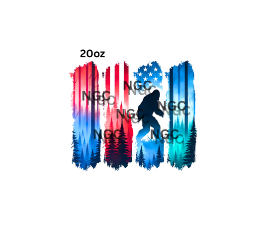 20oz bigfoot red white blue