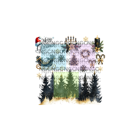 10x10 black and gold christmas