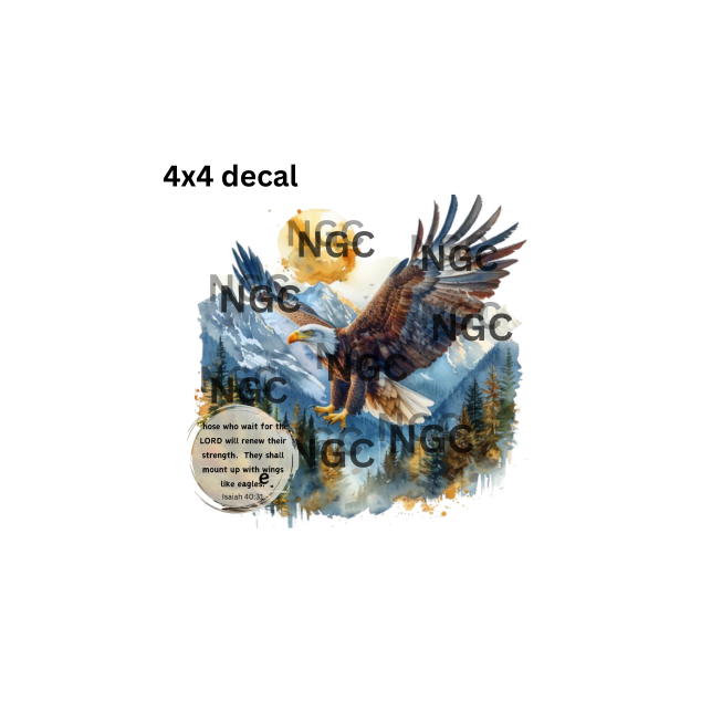 Decal eagle with spiritual saying