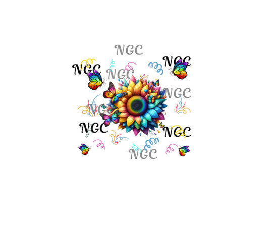 20oz wrap rainbow sunflower with swirls