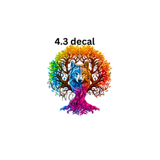 decal wolf tree of life