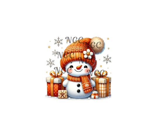 decal orange snowman3 christmas