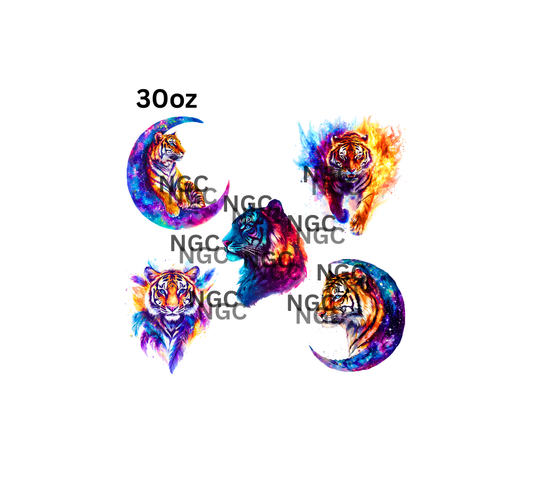 30oz colorful tigers