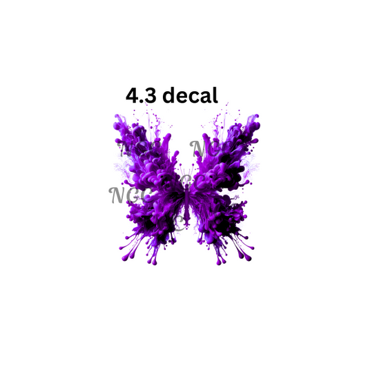 decal purple smokey splatter butterfly