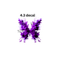 decal purple smokey splatter butterfly