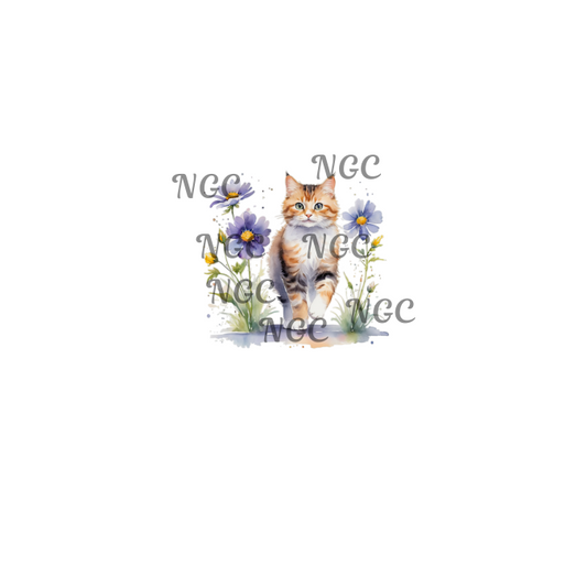 decal watercolor kitty