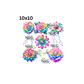 10x10 rainbow pastel flowers with elements