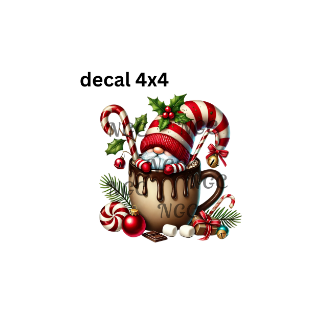 decal christmas gnome cocoa