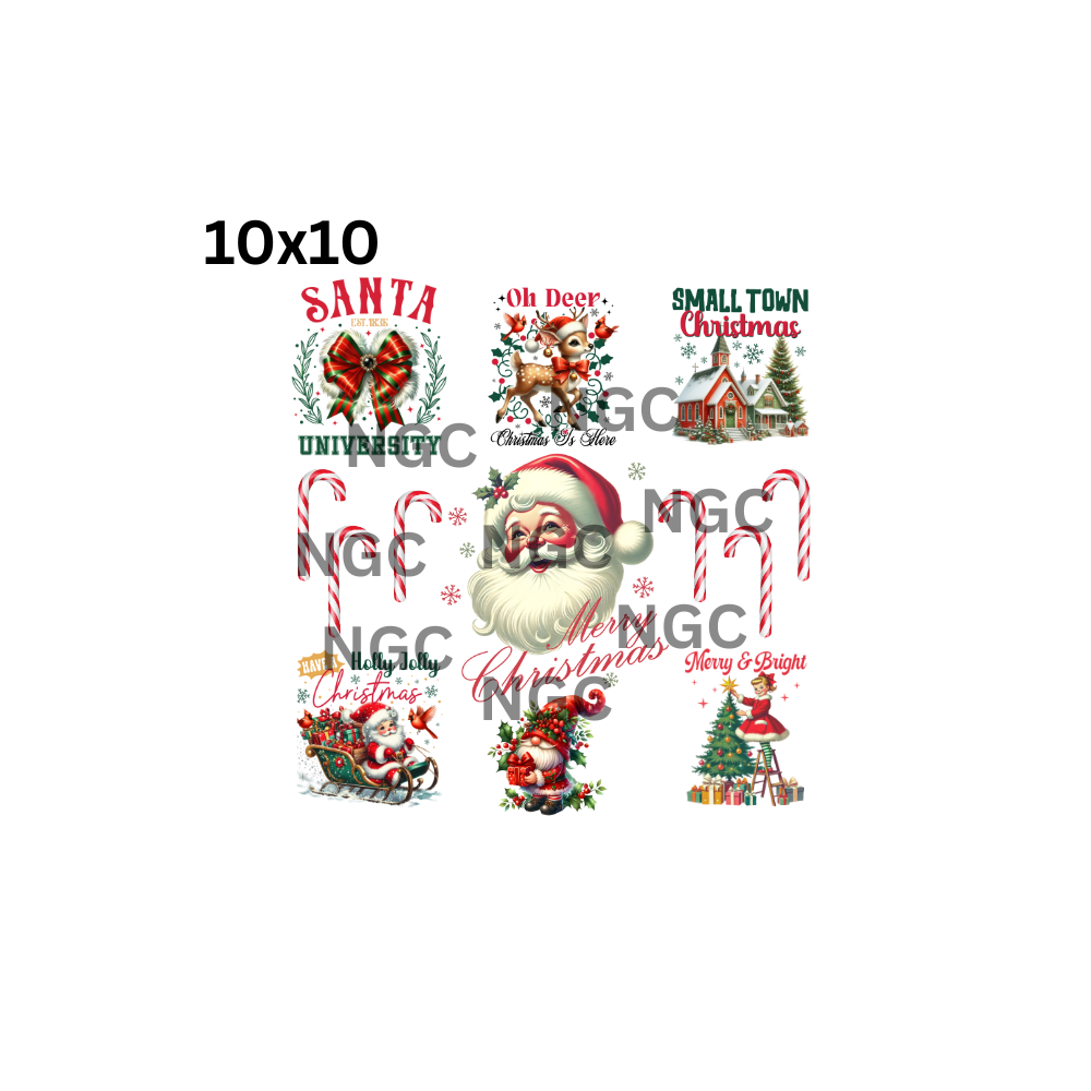 10x10 santa merry christmas elements