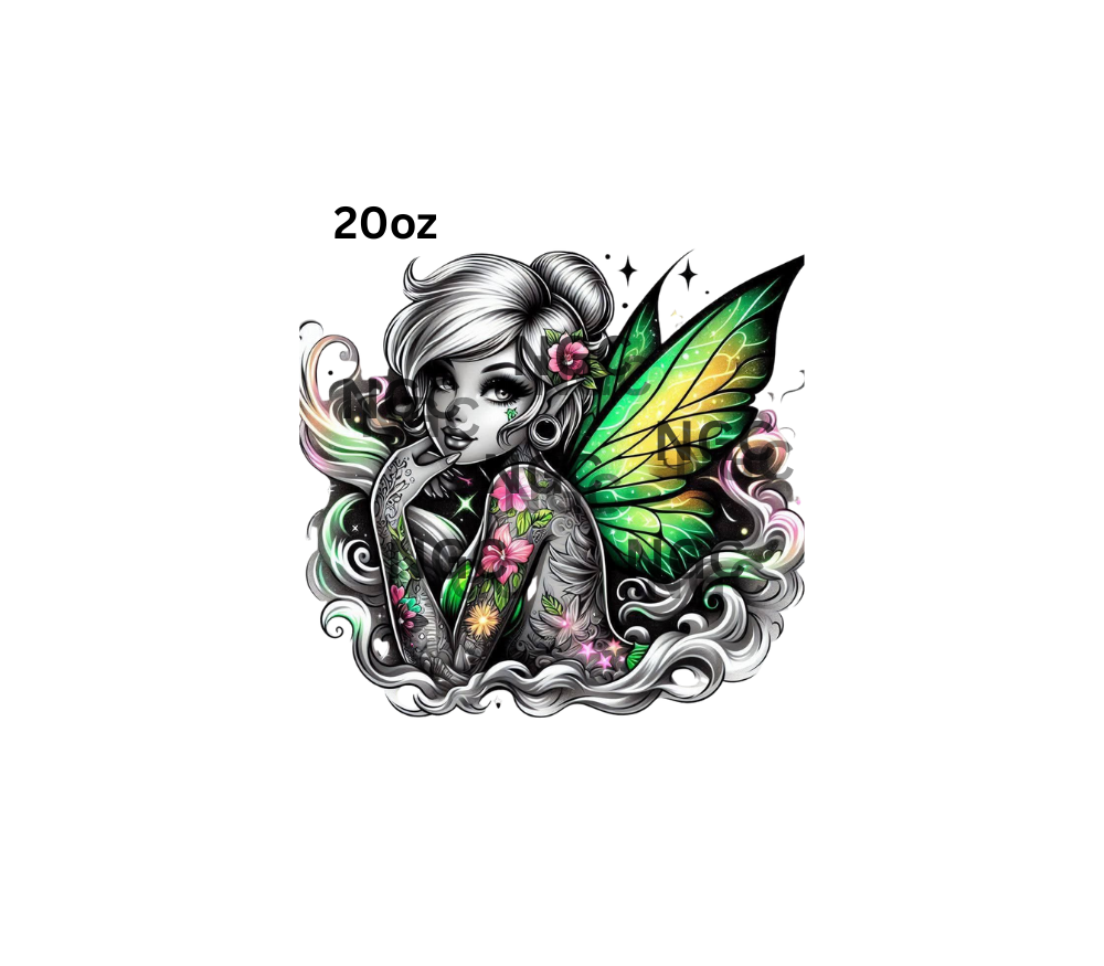 20oz tinkerbell grayscale