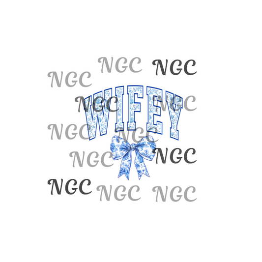 single decal wifey blue
