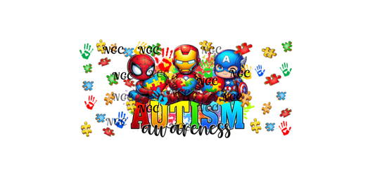 16 oz wrap autism superheros