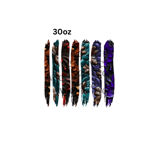 30oz color tooled leather band sheet