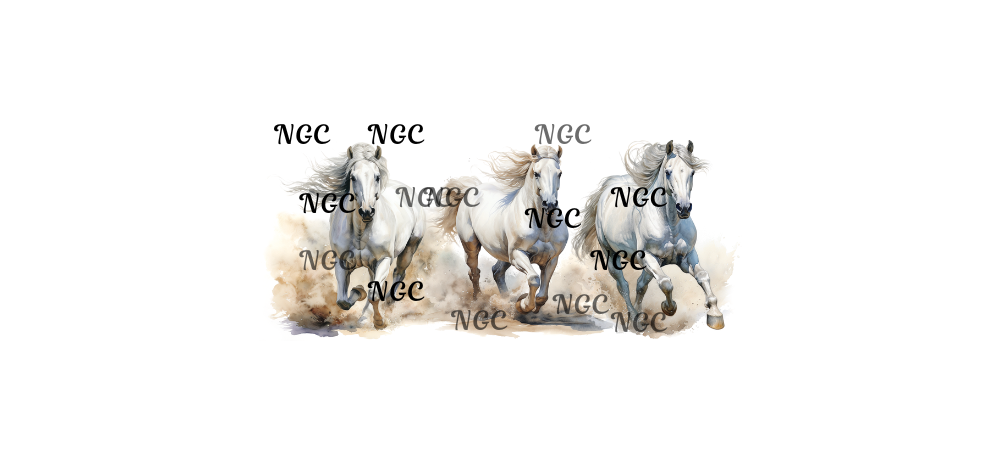 16 oz wrap wild horses white