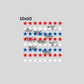 10x10 red white blue stars 1 inch