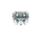 20oz silver & teal gemstone bow