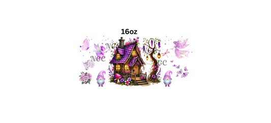16oz purple fairy house