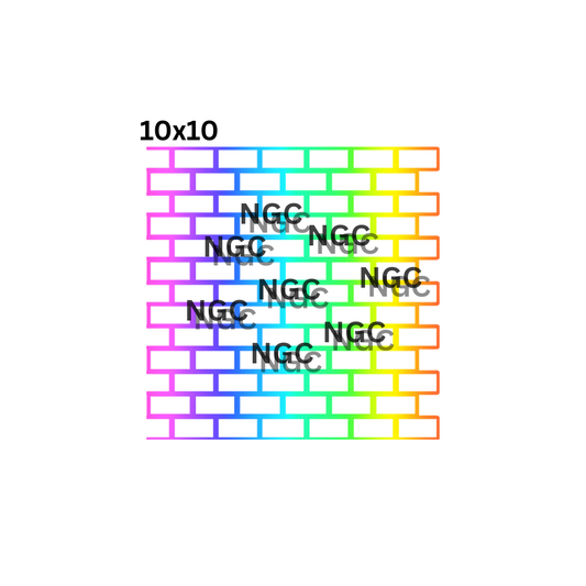 10x10 ombre rainbow colored brick outline