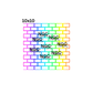 10x10 ombre rainbow colored brick outline