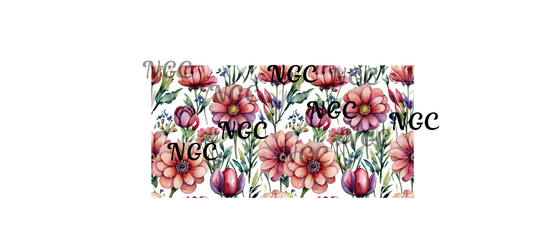 16 oz wrap red wildflowers