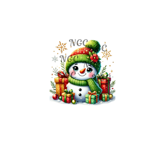 decal green snowman7 christmas