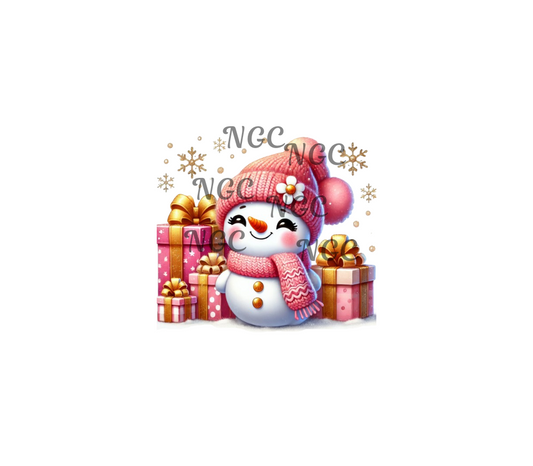 decal pink snowman4 christmas