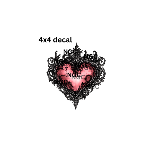 decal vined heart