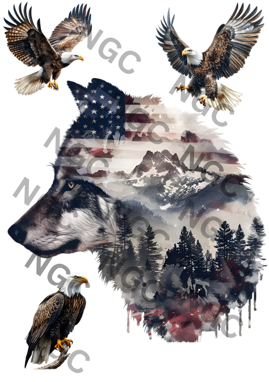 A5 Notebook wolf eagles