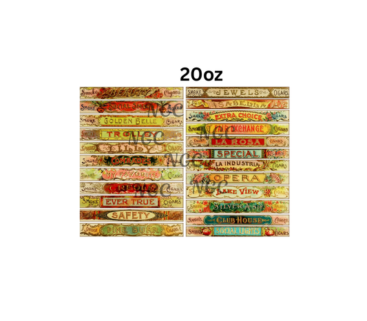 20oz grunge vintage cigar labels