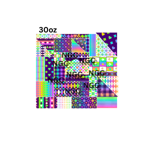30oz neon aces patchwork pre cut